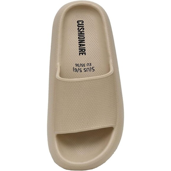 CUSHIONAIRE Khaki Feather Platform Recovery Cloud Slide Sandals - US 7 - Picture 5 of 5